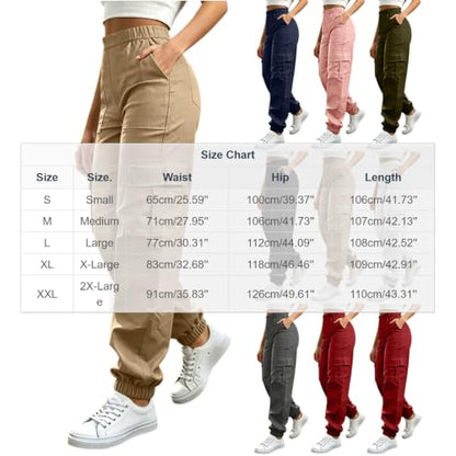 Streetwear Cargo Pants Women Pants for Women Corduroy Cargo Loose Fit Elastic High Waisted Baggy Casual Wide Leg Pant with Pocket Outdoor Trouser Khaki S