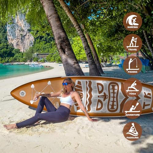 FunWater Inflatable Stand Up Paddle Board with Beginners SUP Accessories | 11'6 SUP,Anti-Slip EVA Deck,Versatile Yoga/Family Inflatable Paddle Boards for Adults & Youth of All Skill Levels