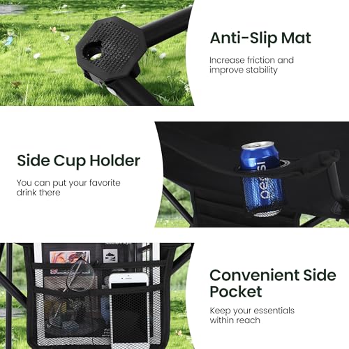 HIGH POINT SPORTS 2 Pack Portable Camping Chair for Adults Support 250 lbs