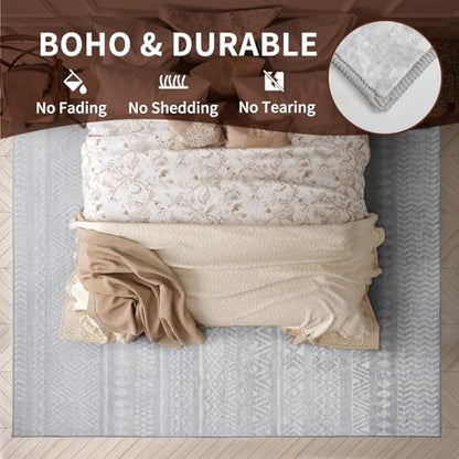 Area Rugs for Living Room 5x7 Boho Area Rug Carpet Machine Washable Area Rugs for Bedrooms Tapis Living Room Rug Nursery Rug Office Rug Soft Grey
