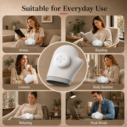 Rechargeable Hand Comfort Device with 3 Temperature Settings, 15-Min Auto-Off, 5 Level Settings & 3 Operating Modes