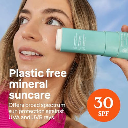 ATTITUDE Mineral Face Sunscreen Stick SPF 30, Unscented, 20 g