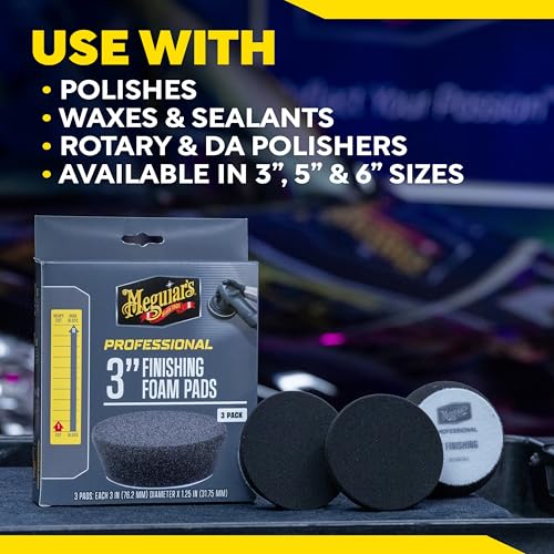 Meguiar's Professional 3" Finishing Foam Pad, 3pk, 14/CV