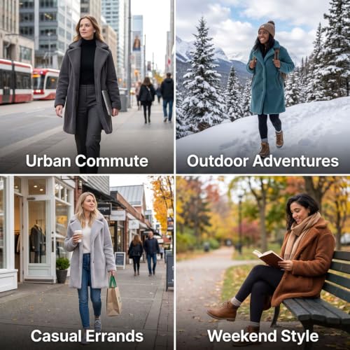 Womens Winter Coats Fall Coats for Women Fuzzy Fleece Jacket Button Down Long Sleeve Coat Casual Office Work Winter Clothes With Pocket Army Green S