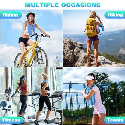 MENOLY 10 Pack Cooling Towel Workout Towel Ice Towel for Neck, Microfiber Towel Soft Breathable Chilly Towel for Sports, Gym, Yoga, Camping, Running, Fitness, Workout & More Activities(32 inches x 12 inches)