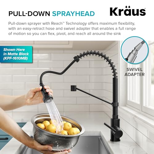Kraus KPF-1610SSCH Bolden Single Handle 18" Commercial Kitchen Faucet, Stainless Steel/Chrome