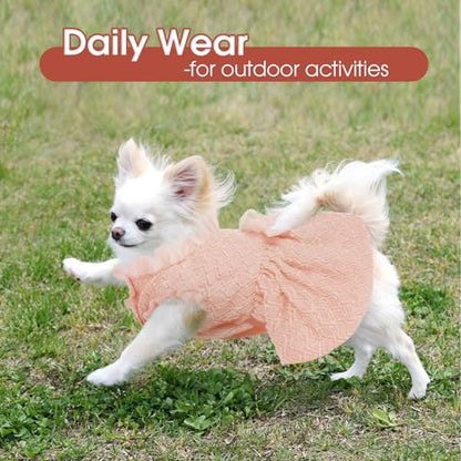 Kuoser Dog Dress, Princess Puppy Tutu with Bow-Knot, Pink Dog Dresses L