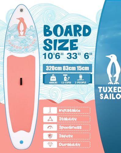 Tuxedo Sailor(10'6'') Inflatable Paddle Board with SUP Accessories