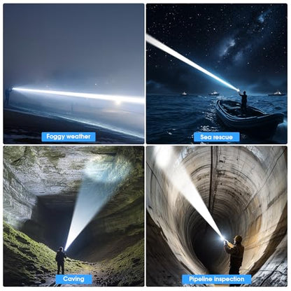 Hoxida Rechargeable LED Flashlights High Lumens, 2000LM Super Bright Flashlight with Memory Function & Stepless Dimming, 5 Modes Powerful Waterproof Handheld Flashlight for Camping Emergencies