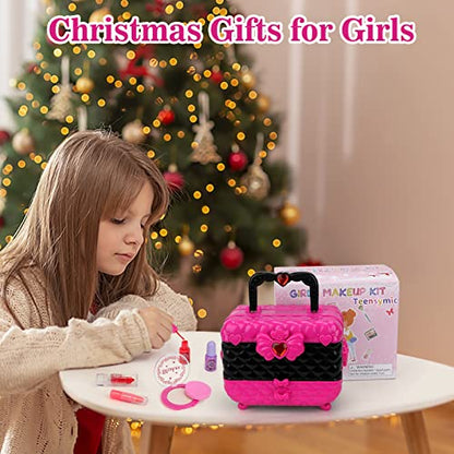 Teensymic Kids Makeup Kit for Girls, 54PCS Washable Makeup Toys, Age 3-13, Princess Theme, Girl Toys, Social Skill, Hand-Eye Coordination