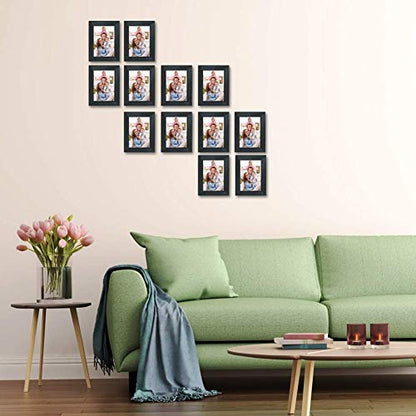 Giftgarden 12 Packs 3.5x5 Black Picture Frame Set with Picture Mount for Table Display and Wall Decor