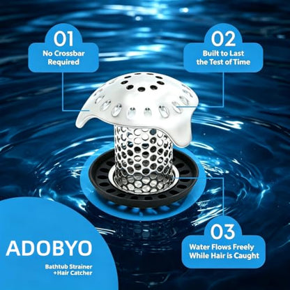 Bath Tub Drain Protector Hair Catcher Strainer Stainless Steel