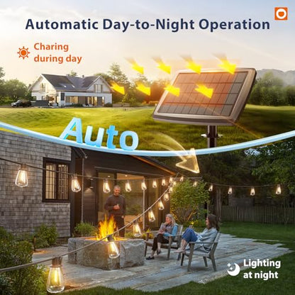 addlon 102FT(96FT+6) Solar String Lights Outdoor with Remote, Waterproof