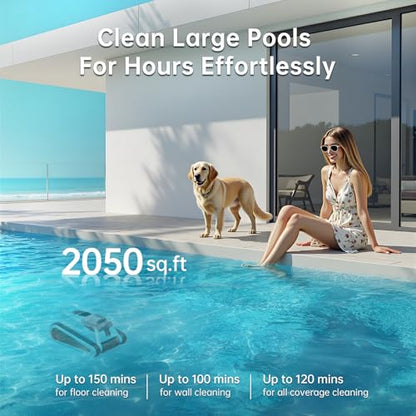 NexTrend Pool Cleaner Robot, Inground Pool Vacuum with 150 Mins Runtime