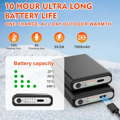 Netraty Heated Socks for Men Women, 7000mAh Rechargeable Foot Warmer Socks