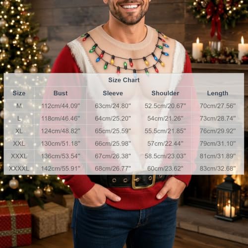 Christmas Ugly Sweaters for Men Funny Xmas Pullover Sweatshirts