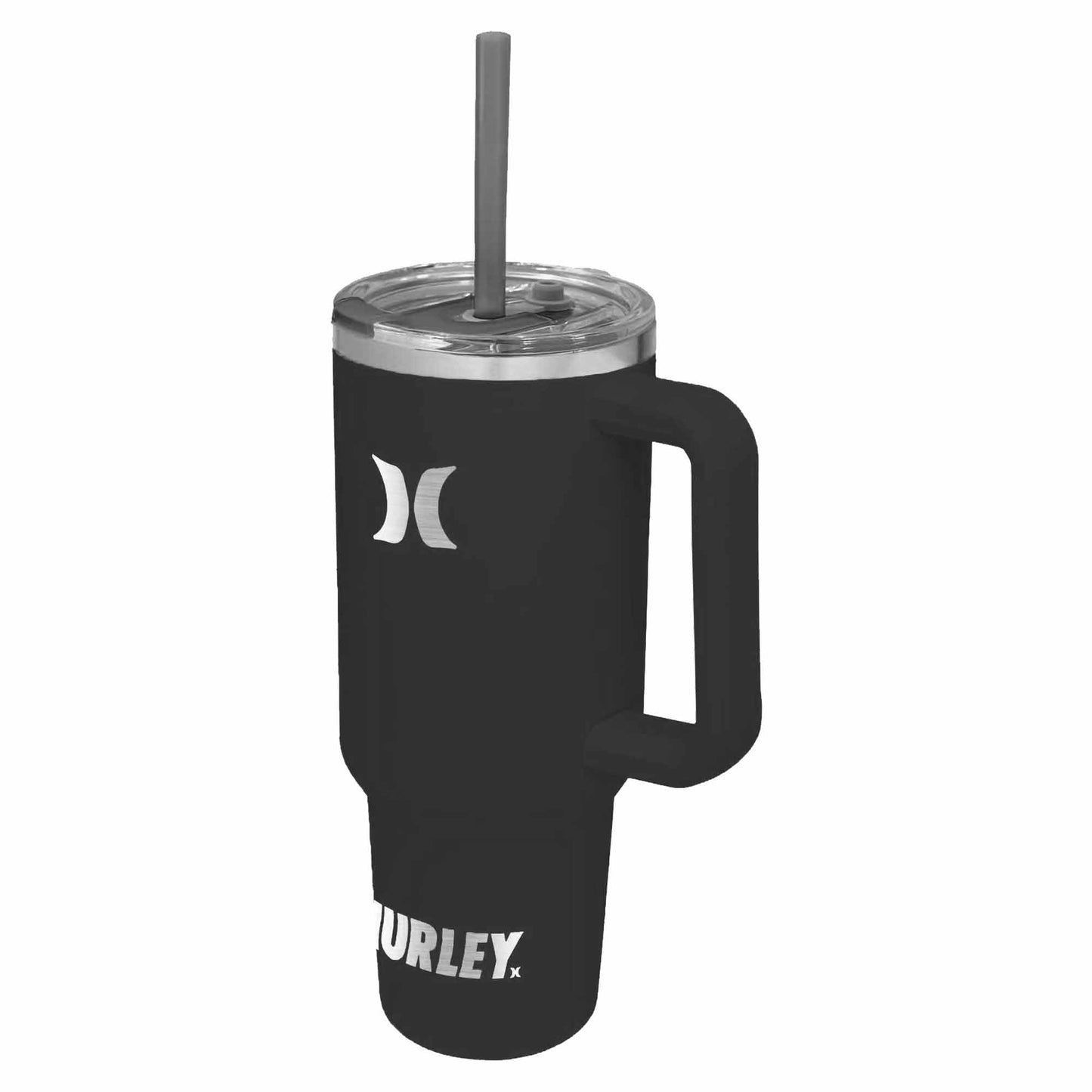 Hurley Black Stainless Steel with Rubberized Straw 40 Oz Tumbler Bottle