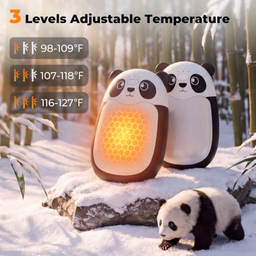 FANDLISS Hand Warmers Rechargeable, 4000mAh AI Heat 2 Pack Blackwhite