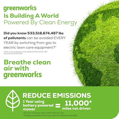 Greenworks 60V 21" Cordless Lawn Mower – 5.0Ah Battery & Rapid Chargerr(75+ Tool Compatibility, 60Min Runtime)