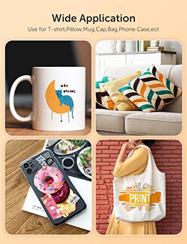 Hiipoo Sublimation Ink Refilled Bottles Work with WF7710 ET2760 ET2720 ET2803 ET2800 C88+ XP-4105 Inkjet Printer Heat Press Transfer on Mugs Plates T-Shirts Pillows Phone Case（B/C/M/Y）…