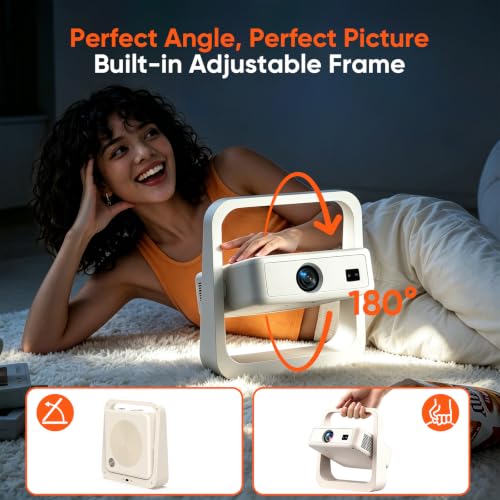 【Upgraded Google TV 14.0】 Smart Projector 4K, Native 1080P Mini Projectors with WiFi6 & Bluetooth, 500ANSI Portable Projecteur with Auto Focus & Keystone, Home Projecteur for Indoor & Outdoor