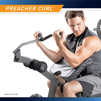 Marcy Olympic Weight Bench for Full-Body Workout MD-857, Grey/Black