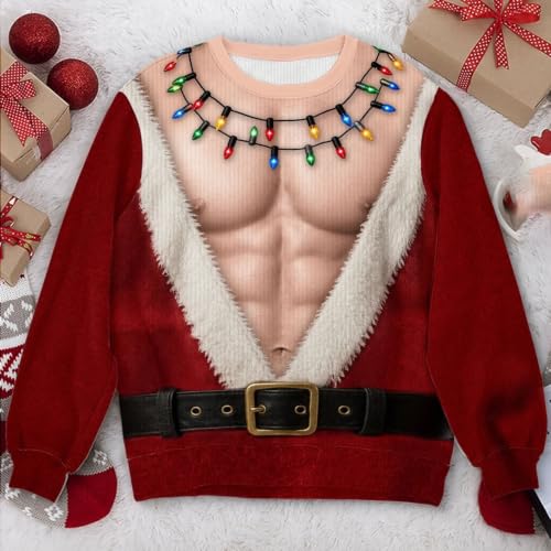 Christmas Ugly Sweaters for Men Funny Xmas Pullover Sweatshirts
