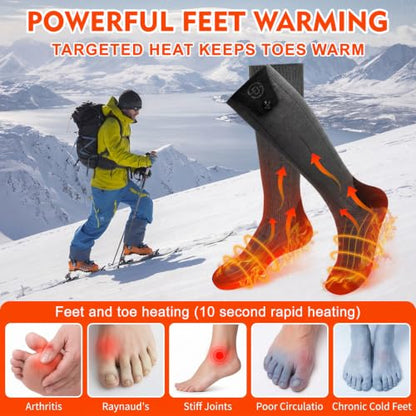 Netraty Heated Socks for Men Women, 7000mAh Rechargeable Foot Warmer Socks