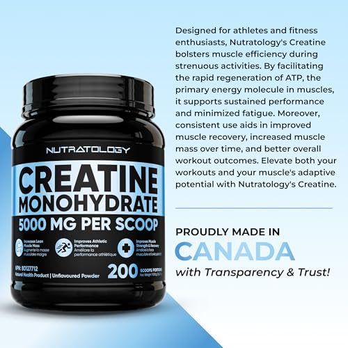 Nutratology® Creatine Monohydrate | Muscle Growth & Strength | 200 Servings