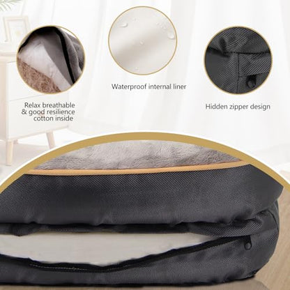 JOYELF Large Memory Foam Dog Bed Orthopedic Dog Bed & Sofa with Removable Washable Cover and Squeaker Toy as Gift