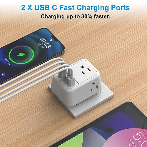 VYLEE European Travel Plug Adapter, Type C Foldable Power Adaptor [1 Pack]