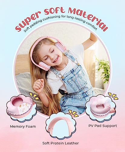Kids Headphones, 3.5mm Jack Foldable Over-Ear Lightweight Wired Headset