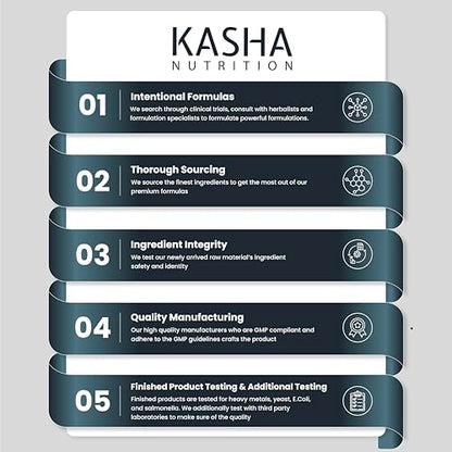 Kasha Purified Shilajit Capsules - 500mg/Serving - 50% Fulvic Acid - 120 Ct | Provide Antioxidants & Alleviate Painful Urination - Pure Himalayan, Made in Canada