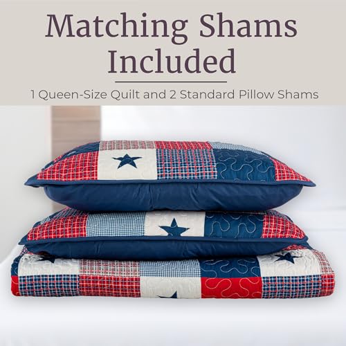 Lavish Home Caroline 3-Piece Quilt Set, Full/Queen