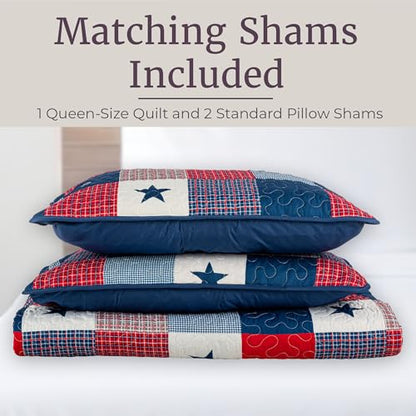 Lavish Home Caroline 3-Piece Quilt Set, Full/Queen