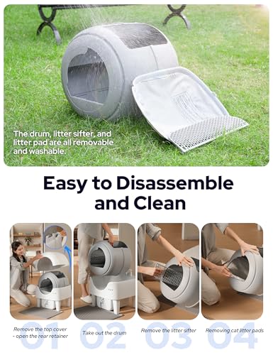 Kveode Automatic Self Cleaning Cat Litter Box, 90L for Cats 2.2-15 lbs