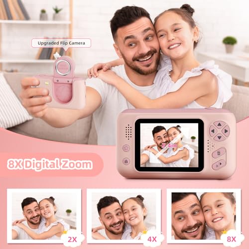 Kids Camera for Boys and Girls HD Selfie Digital Camera for 3-12 Year Old Kids with Tripod & SD Card, Perfect for Christmas & Birthday Gifts Best Festival Gift