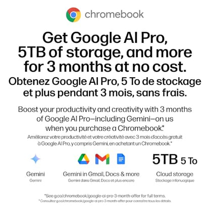 HP Chromebook 14 Inch Laptop, 2K Display, Intel N150, 8 GB RAM, 128 GB UFS, Intel Graphics, Chrome OS, Glacier Silver, 14a-nk0006ca