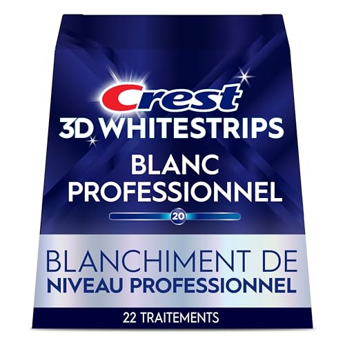 Crest 3D Whitestrips Professional White At-Home Teeth Whitening Kit, 22 Treatments, 20 Levels Whiter