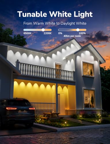 Lepro E1 Plus AI Permanent Outdoor Lights, 50ft 30 RGBIC LEDs Eave Lights