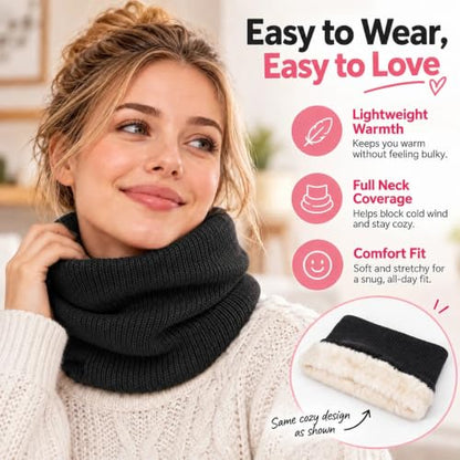 Winter Neck Warmer Fleece Lined Neck Gaiter Men Women Ski Gaiters | Soft Thick Fleece Lined Neck Gaiter, Unisex Thick Windproof Scarves, Warm Winter Face Cover Ski Gaiter for Cold Weather