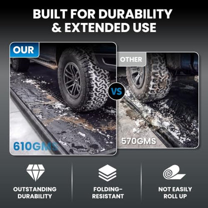 DremGara 7'9" x 16' Garage Floor Mat, 610GSM PVC Containment Mat for Cars | Heavy-Duty, 1.2in Raised Edges, Waterproof Garage Protection, Non-Slip Design, Easy Hose Clean, Kit with Squeegee