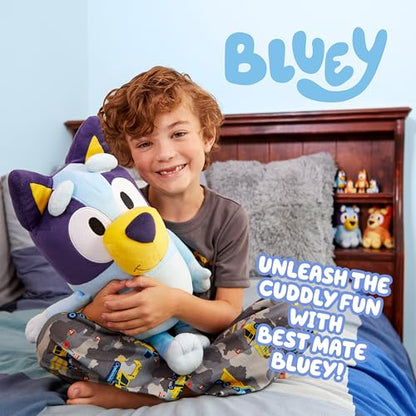 Bluey 18" Stuffed Animal - Playtime & Naptime Companion | Jumbo Size, Soft Deluxe Materials - Huggable Cuddles Best Friend 13010