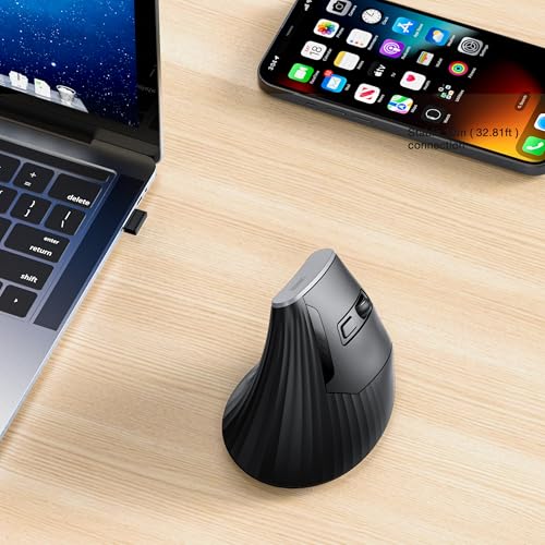 Uineer Ergonomic Bluetooth Mouse, 3-Mode Vertical Wireless Mouse