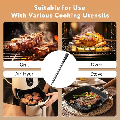Meat Thermometer Digital for Camping Essentials, Wireless Bluetooth App | 527°F heat-resistant probe; 100m wireless remote range; smart app; for oven, BBQ, grilling & smoking;Kitchen Gadgets