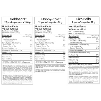 Haribo Gummy Candy Multipack Goldbears, Happy Cola, Pico-Balla 40pk, 564g