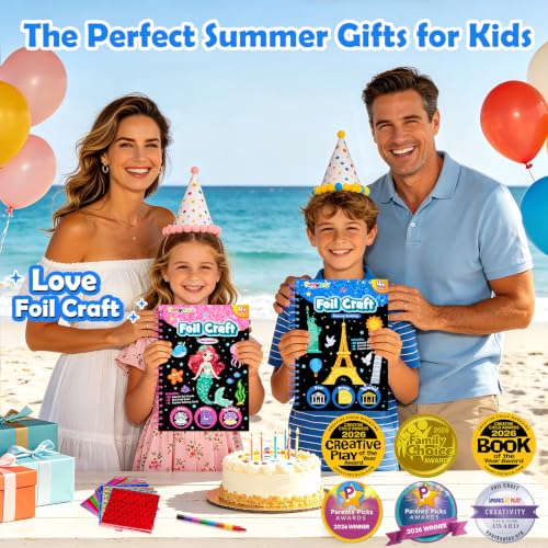 FUNNYB&G Foil Art Kit, Kids Crafts, Gifts for Girls Ages 4-8