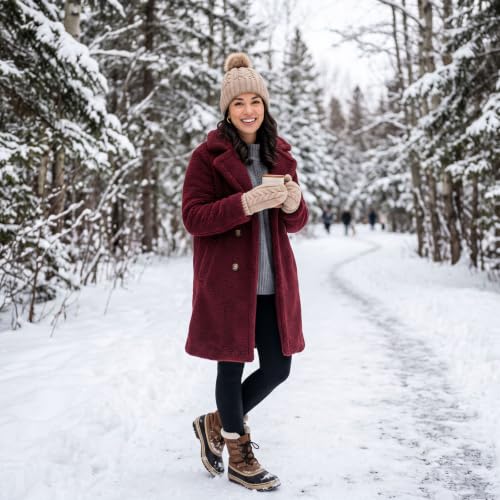 Womens Winter Coats Fall Coats for Women Fuzzy Fleece Jacket Button Down Long Sleeve Coat Casual Office Work Winter Clothes With Pocket Army Green S