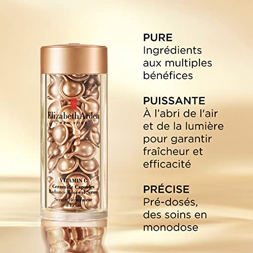 Elizabeth Arden Vitamin C Ceramide Capsules Radiance Renewal Serum, Citrus and Musky, 90 Count
