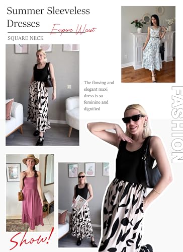 WNEEDU Boho Dresses for Women V Neck Beach Dress Black White Flower L